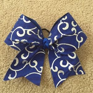 Blue swirl bow