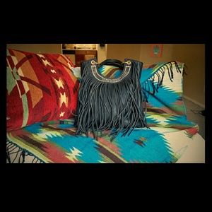 Black fringe purse