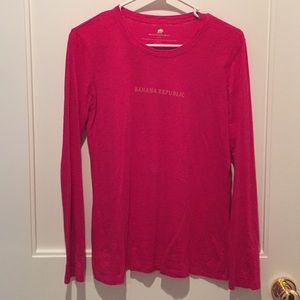 long sleeved pink Banana Republic t-shirt