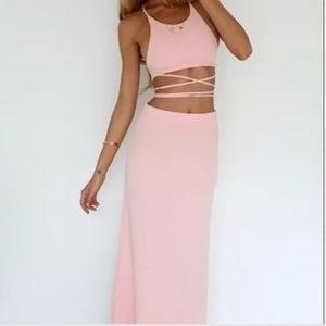 Love indie Newport set crop and maxi peach