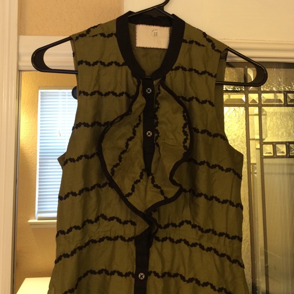 Army green Anthropologie dress
