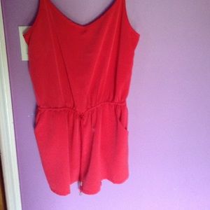 Red short romper & Cheetah jacket bundle