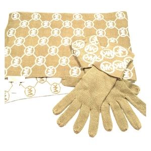 Michael kors scarf and gloves bundle