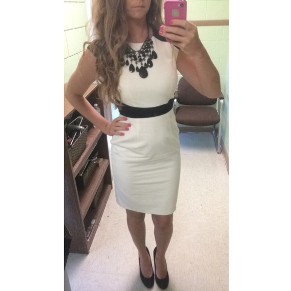 Calvin Klein white and black dress