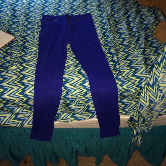 Royal blue high waisted jeggins - Picture 1 of 4