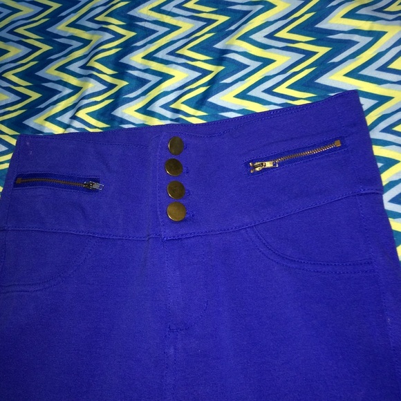 Royal blue high waisted jeggins - Picture 2 of 4