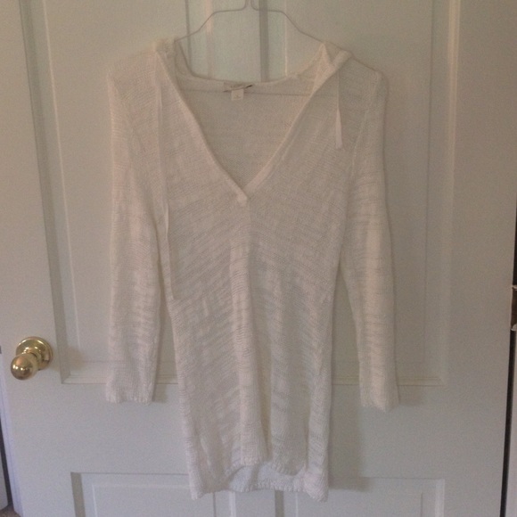 *never worn* White sheer beach cover up  LOFT