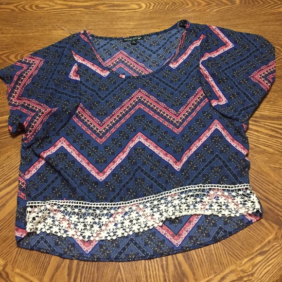 🍁NOVEMBER SALE🍁 Blue Crochet Shirt