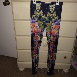 Galaxy/flower multi-colored leggings