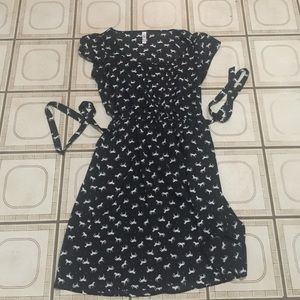 Black dress with horse print