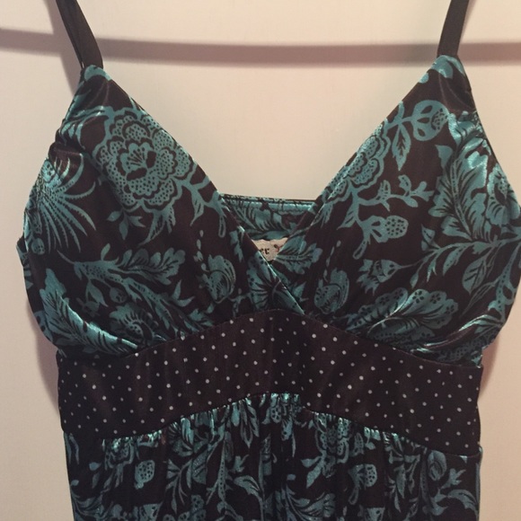 teal and brown dress - Picture 2 of 3