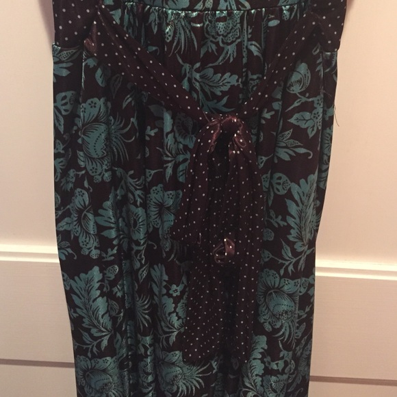teal and brown dress - Picture 3 of 3
