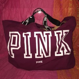 Large Victoria's Secret pink maroon tote