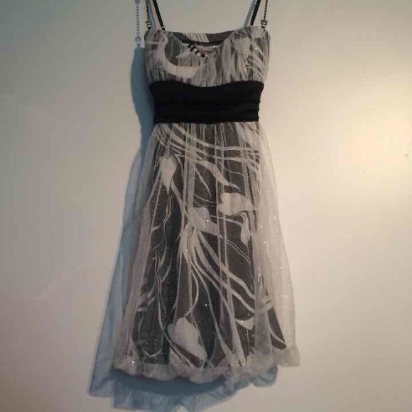 White and black homecoming dress