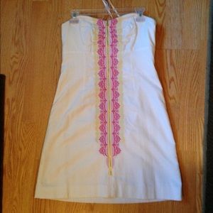 Worn once Lilly white pink  yellow zip dress