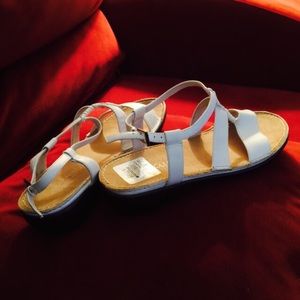 White sandals size 9.5 worn once