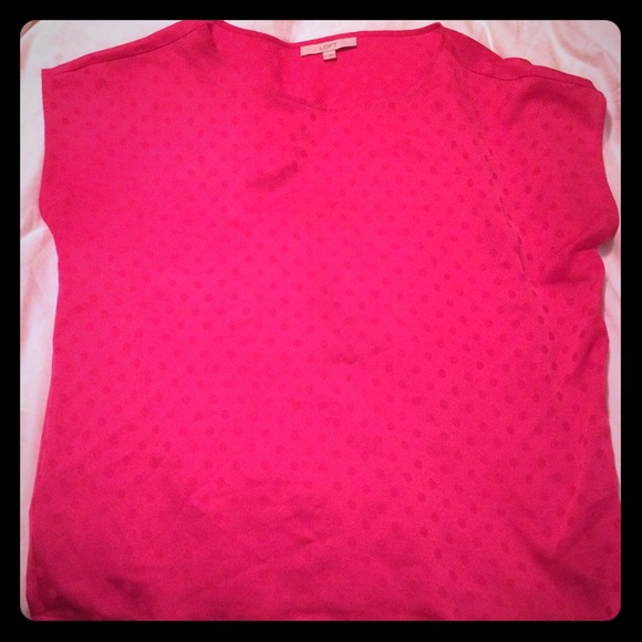 Loft size Medium pink on pink polka dot top