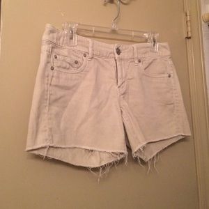 American Eagle Khaki Cut-off Shorts