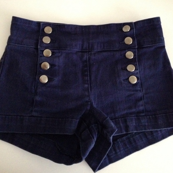Blue High Waist shorts