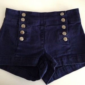 Blue High Waist shorts