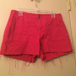 Tommy Hilfiger Distressed Red Cut-off Shorts