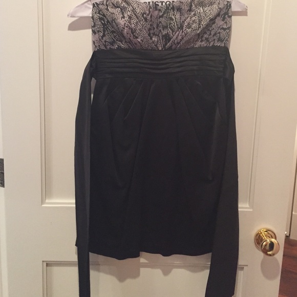 short black and snake skin print dress - Picture 1 of 4