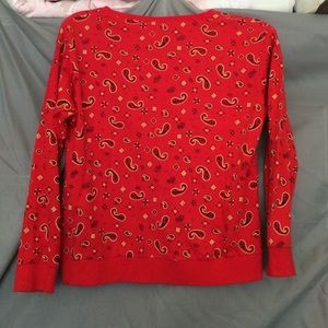 Red paisley print sweater Red paisley print sweater