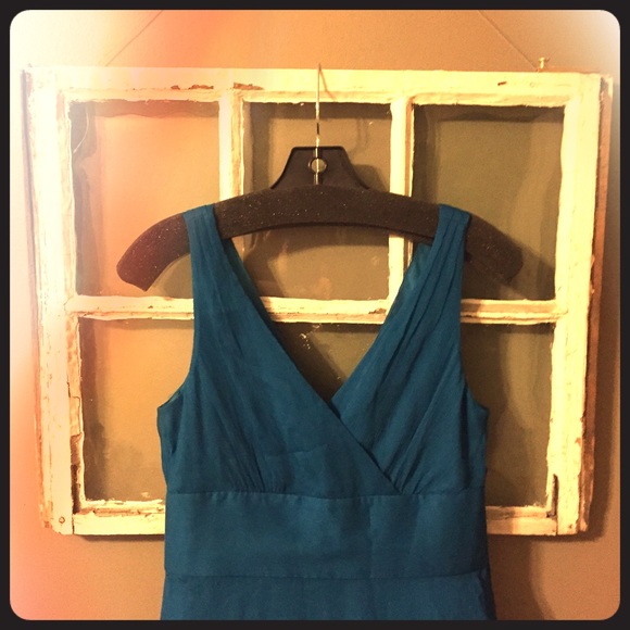 Teal blue silk dress from J.Crew!