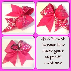 Breast cancer cheer bow