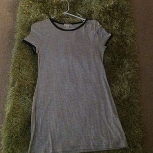 grey w| black trim teeshirt dress