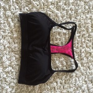 Black and pink sports bra