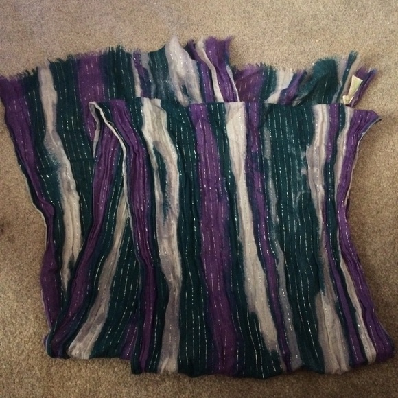 Striped Metallic Scarf