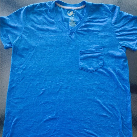 Guys light blue V neck pocket tee