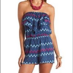 Charlotte Russe Chevron Print Romper