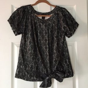 Marc Jacobs short sleeved black lace blouse
