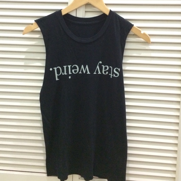 🚫SOLD!! Brandy stay weird muscle tee.