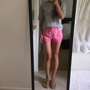 Sans Souci high rise pink floral shorts