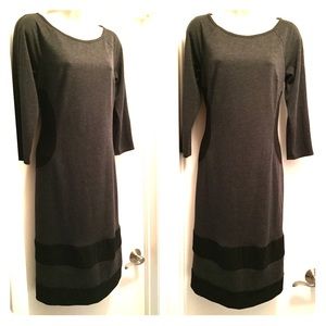 Slimming Black and Gray Dress