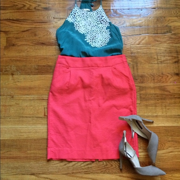 J. Crew Dresses & Skirts - J crew pencil skirt coral pink 6
