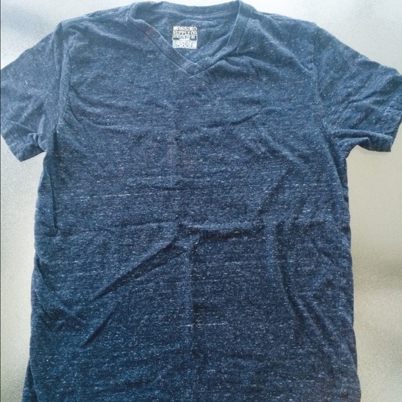 Guys Marled Black V Neck Tee