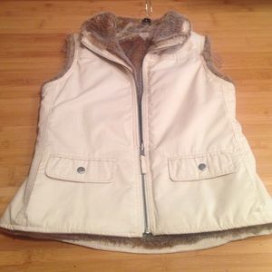 Faux fur ivory vest