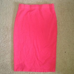 Coral Pencil Skirt