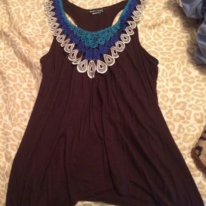 Brown embellished wet seal tank top
