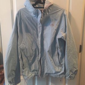 Light Blue North Face Rain Coat