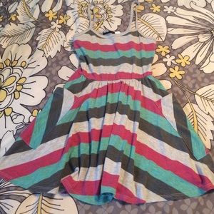 Colorful striped asymmetrical top