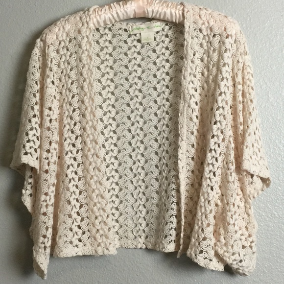 Anthropologie crochet cardigan sweater small
