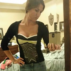 Color block Fitted Bebe sweater top