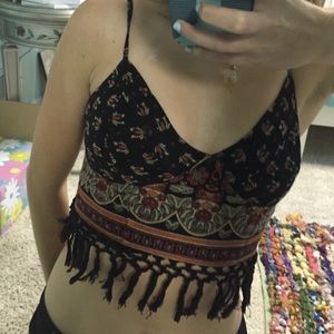 Free People Patterned Tassel Bralette