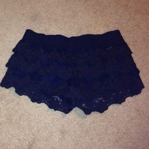 Navy blue lace shorts