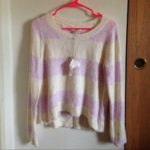 LC Lauren Conrad Super Soft Pink/Cream Sweater